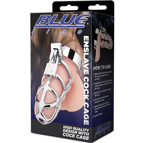 Blue Line Enslave Cock Cage