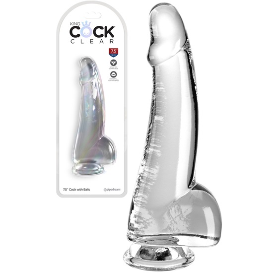 King Cock Clear 7.5 Inch Dildo With Balls